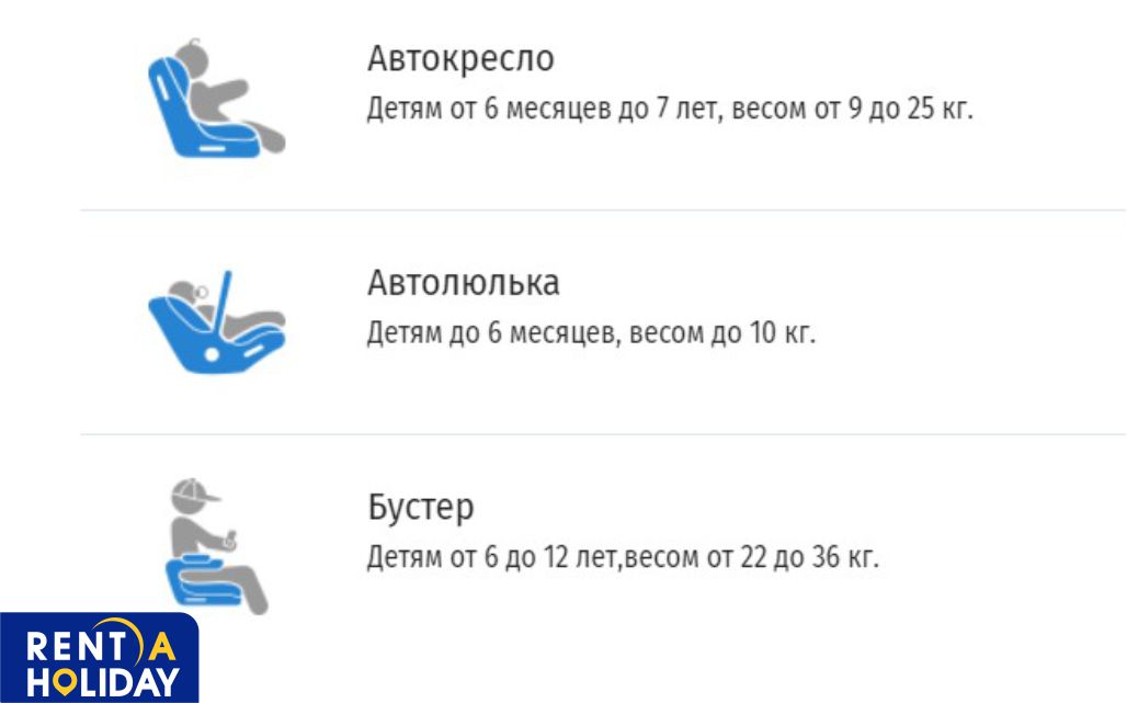 Аренда автомобиля в Барселоне - требования к детским креслам