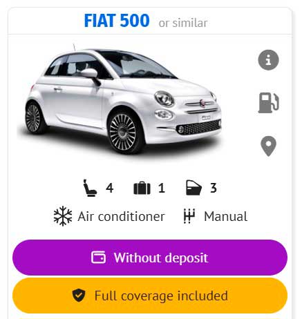 Alicante airport car hire without deposit