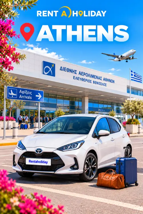 Collecting a rental car at Athens Airport with a free shuttle transfer