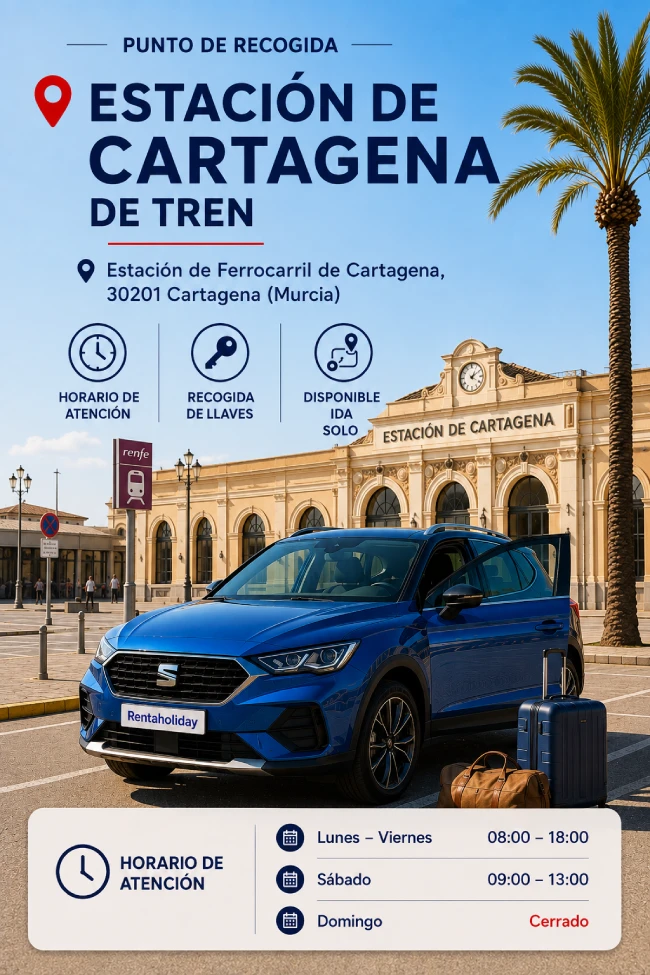 Recogida del vehículo en la estación de tren de Cartagena