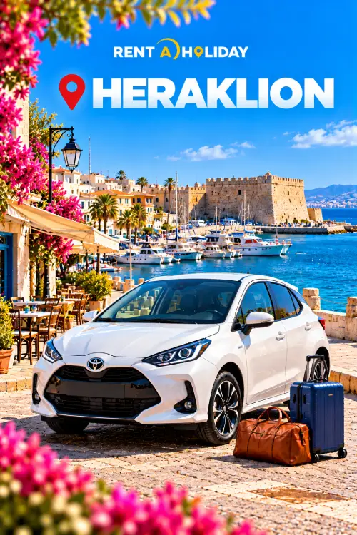 Collecting a rental car in central Heraklion, Crete