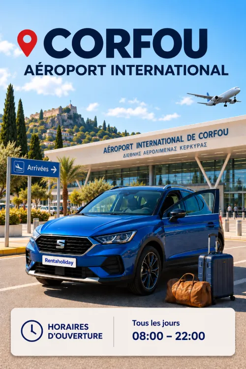 Prise en charge de la voiture à l’aéroport de Corfou
