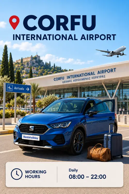 Car pick-up at Corfu Airport