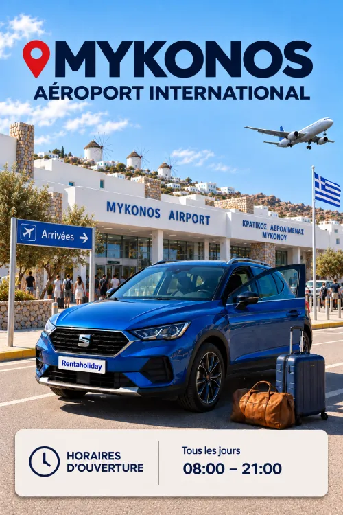 Prise en charge de la voiture à l’aéroport de Mykonos